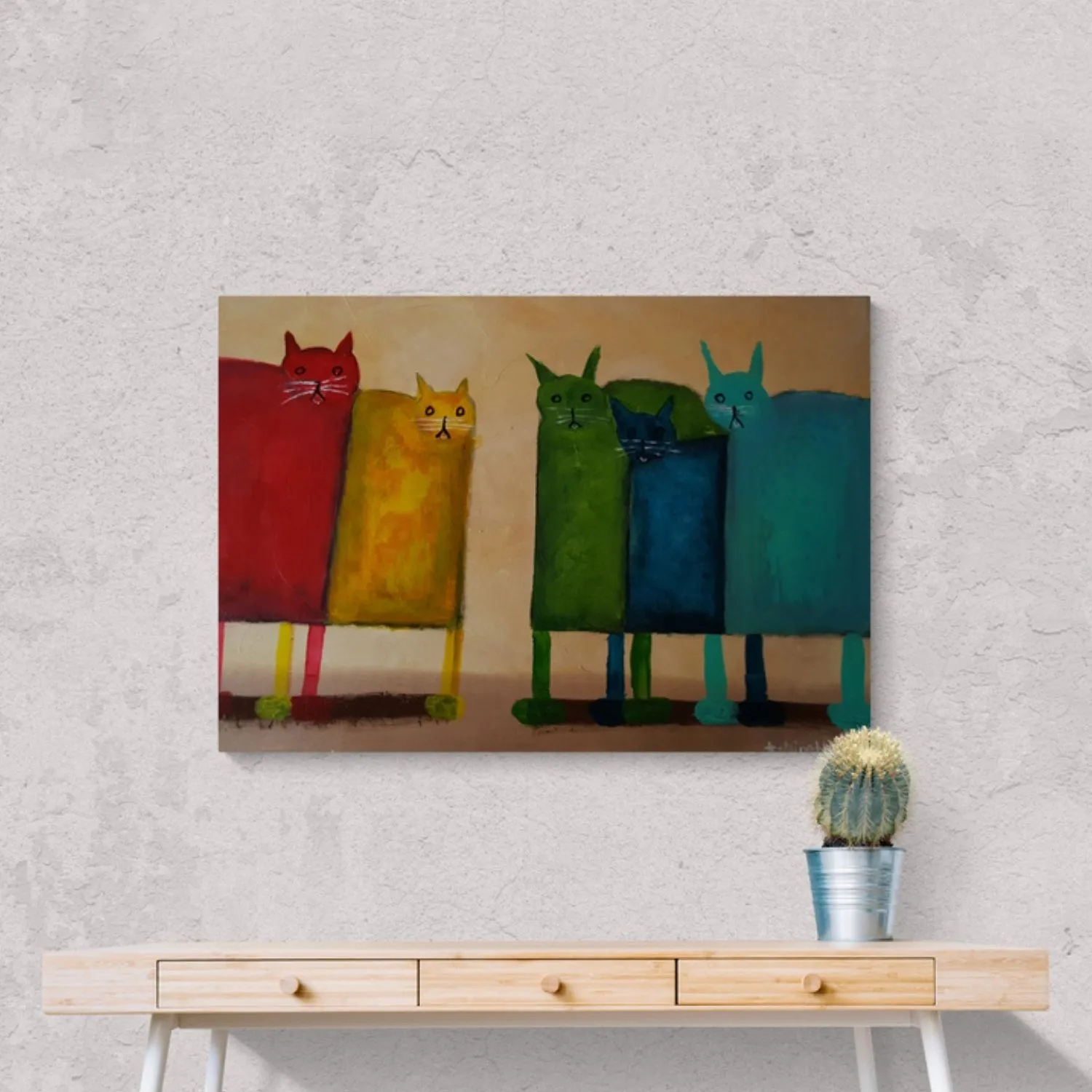 Its a Cats Life hanging in a furnished room