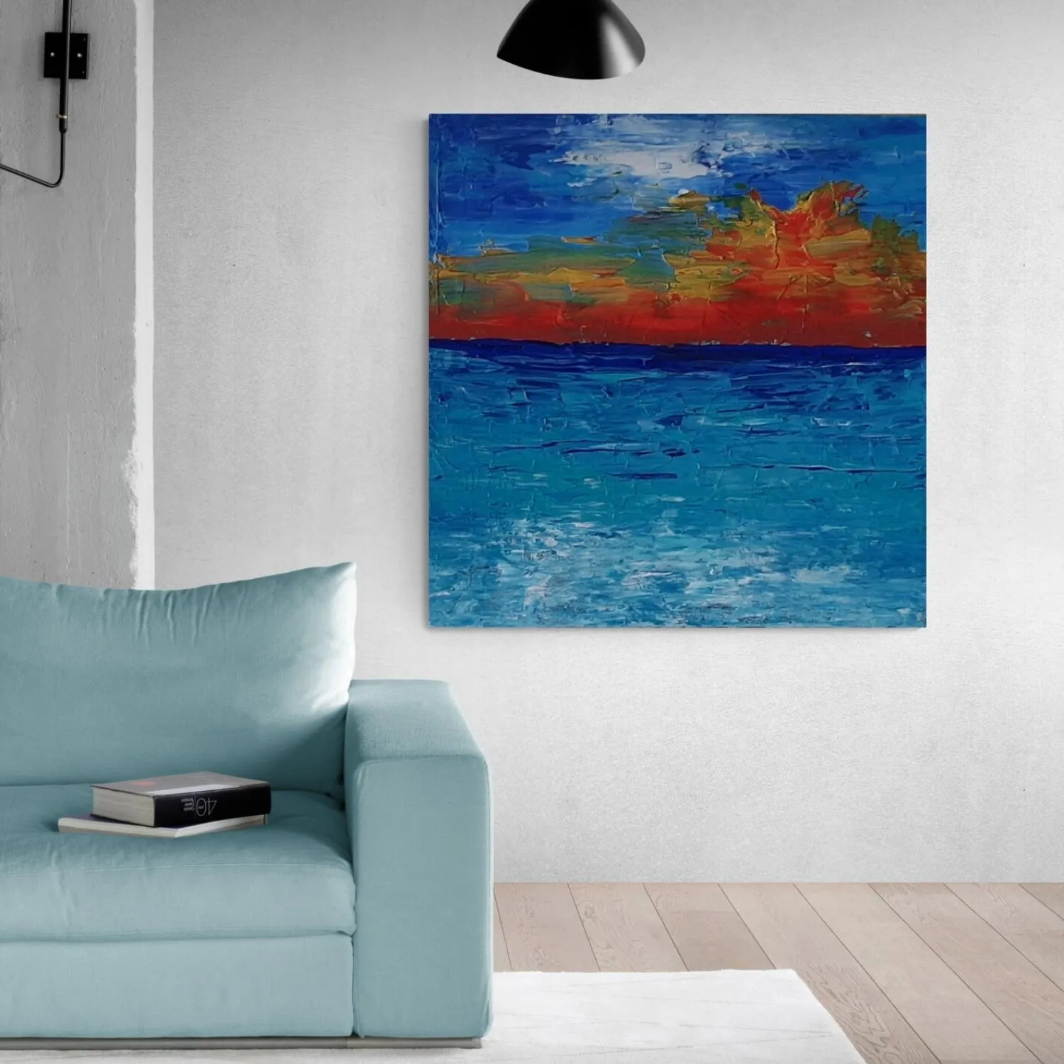 The Storm is Over 2 hanging in a furnished room