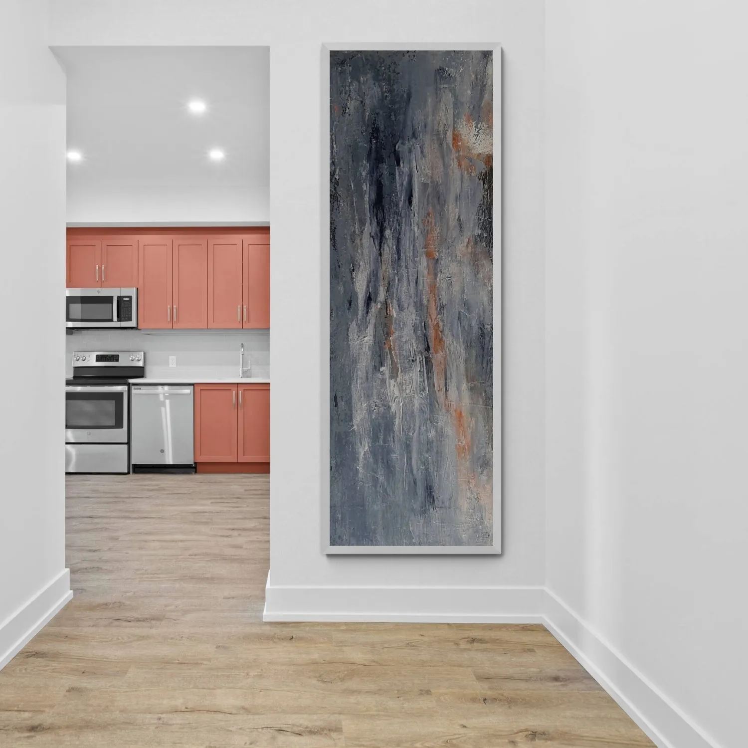 Rusty Water hanging in a furnished room