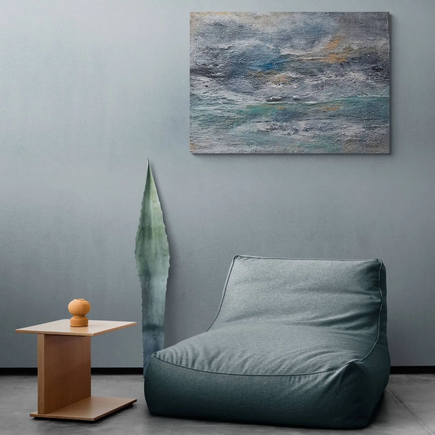Mood Change hanging in a furnished room