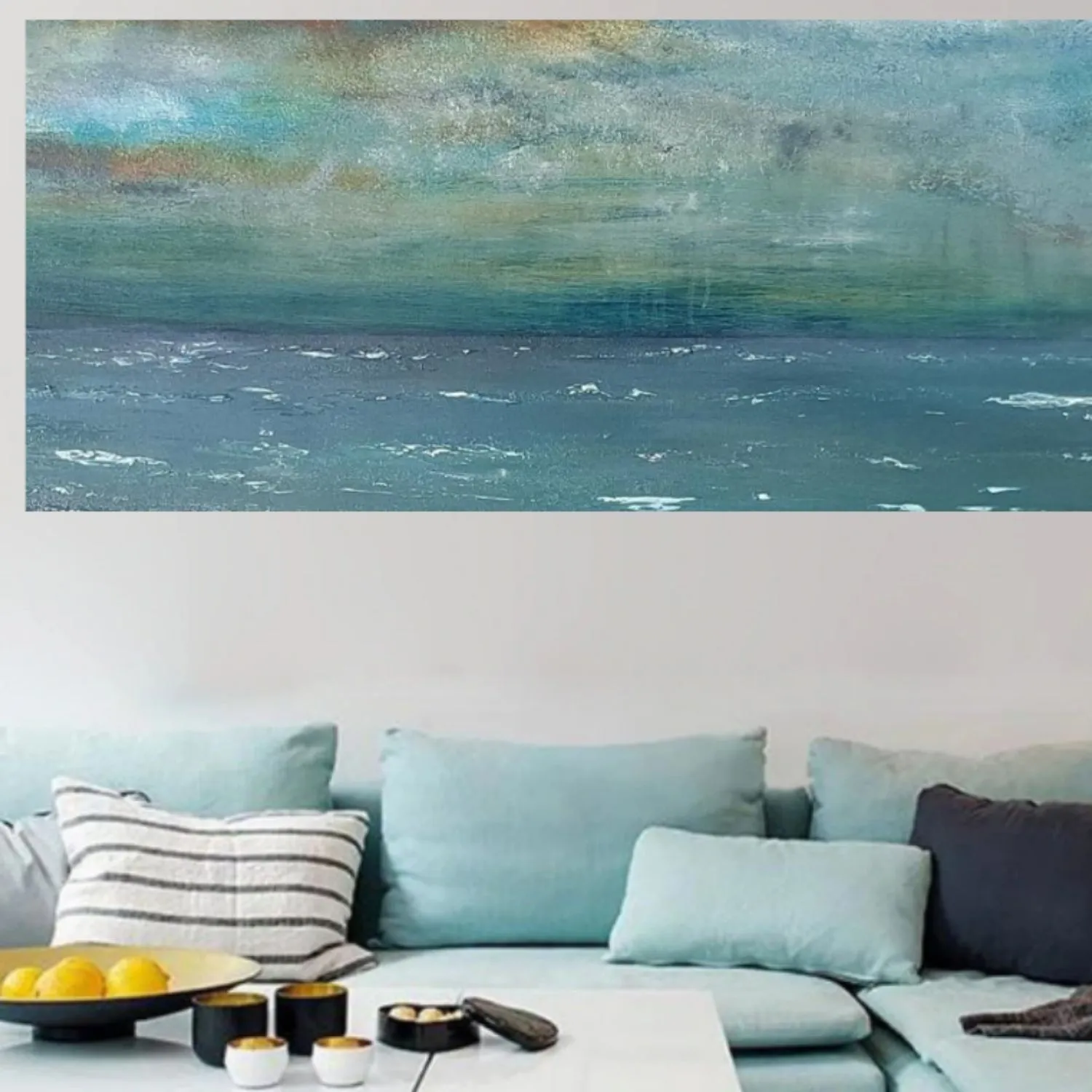 Stormy Sky hanging in a furnished room