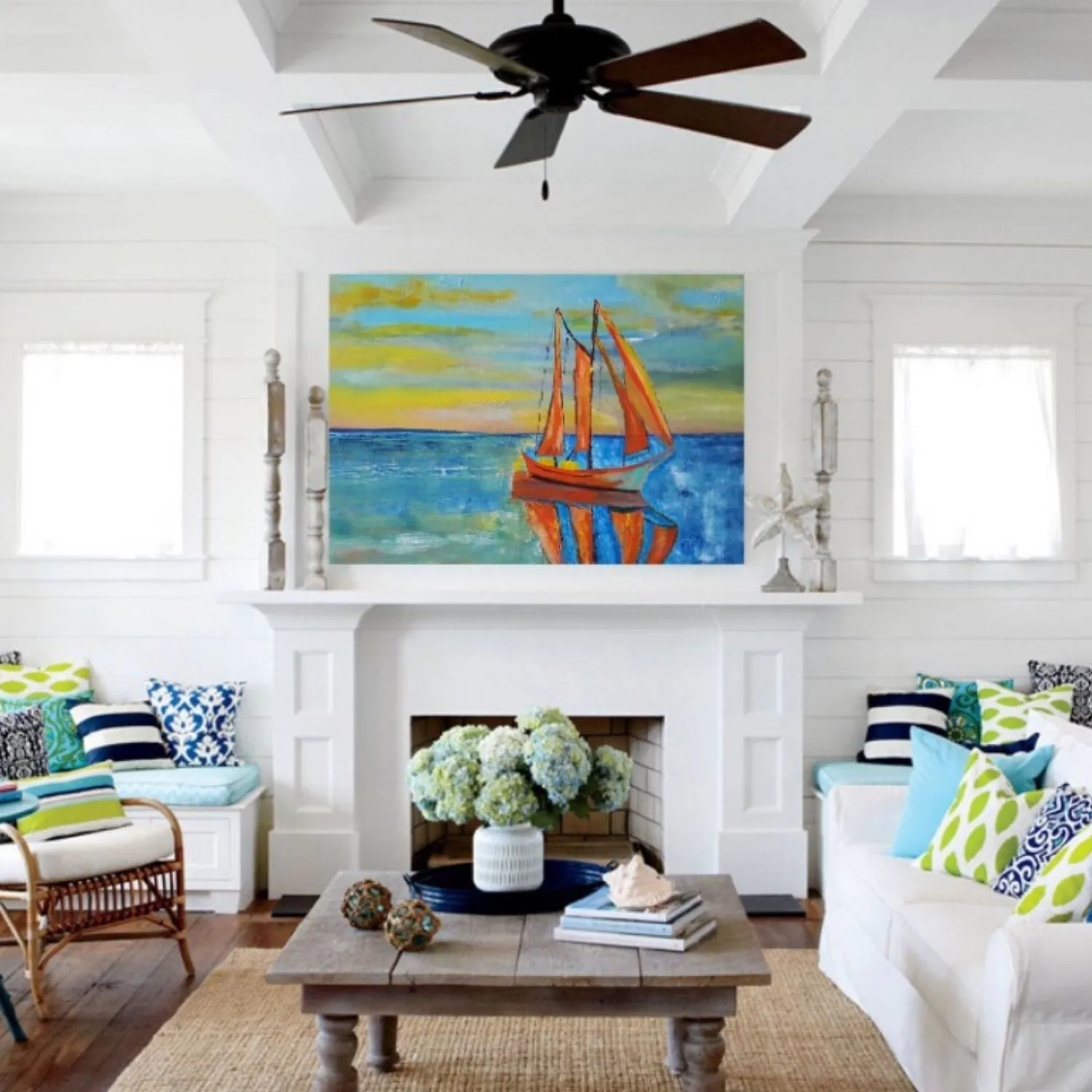Sunset Dreams hanging in a furnished room