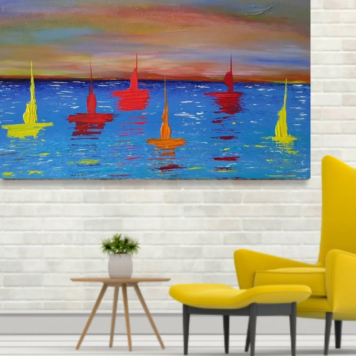 Colourful Fantasy hanging in a furnished room