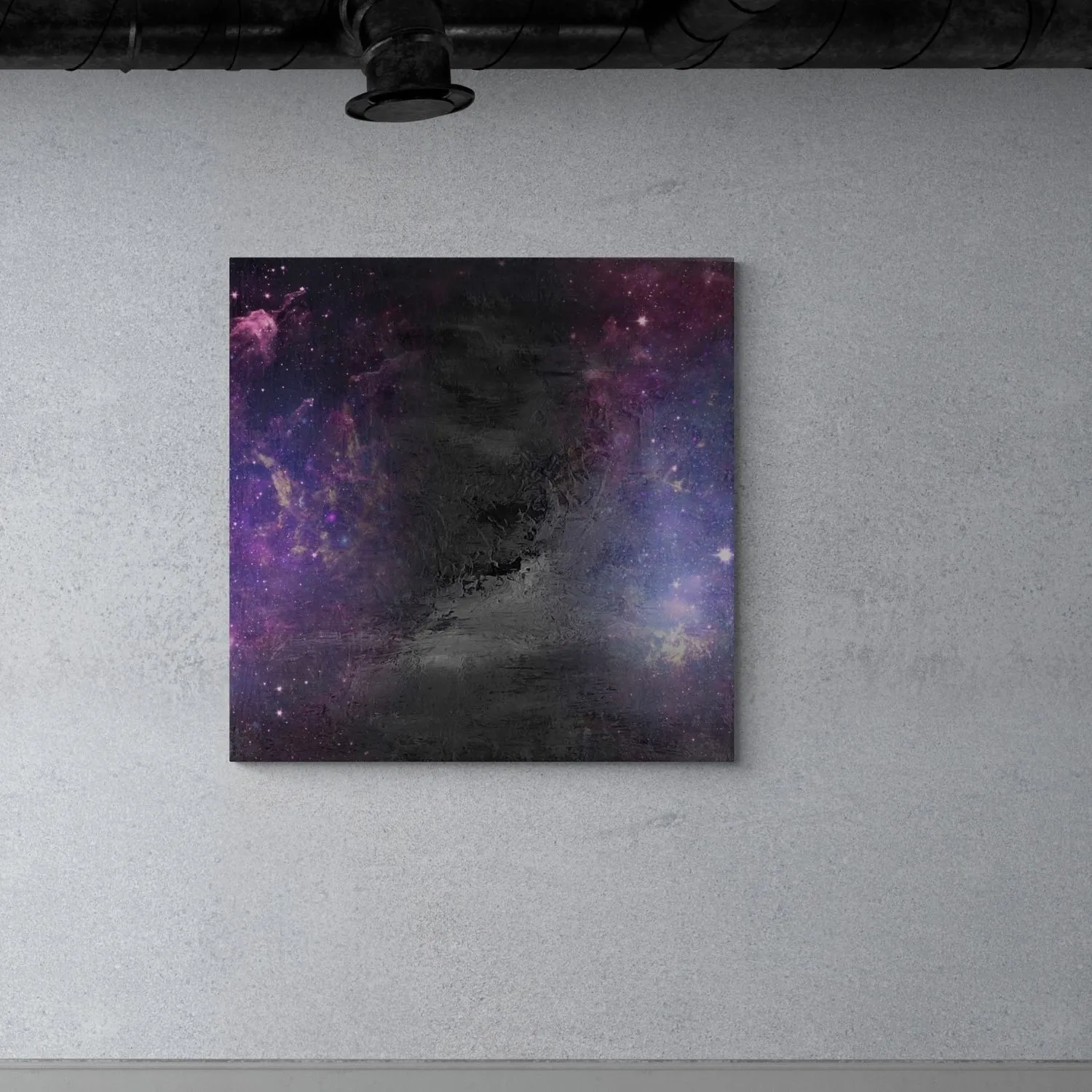 Vision of Space hanging in a furnished room