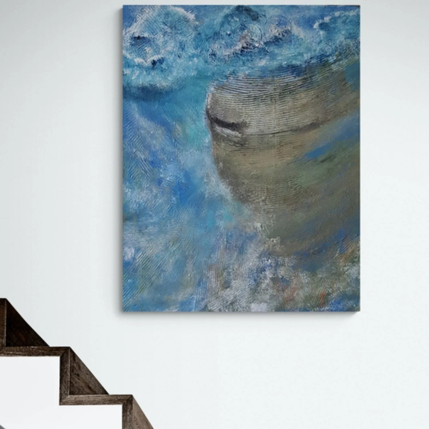 Braking Waves hanging in a furnished room